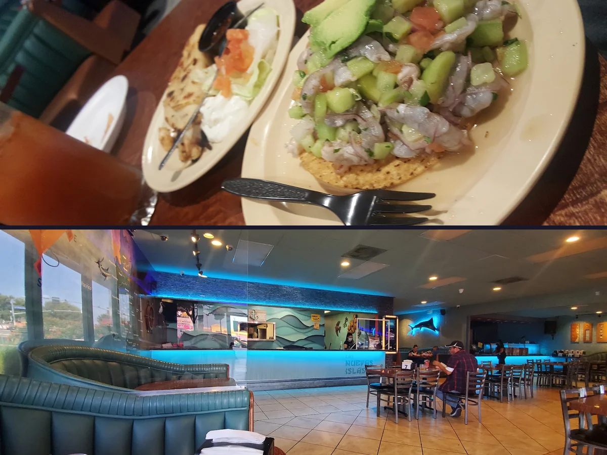 Shared plates and cocktails in a lively dining room.